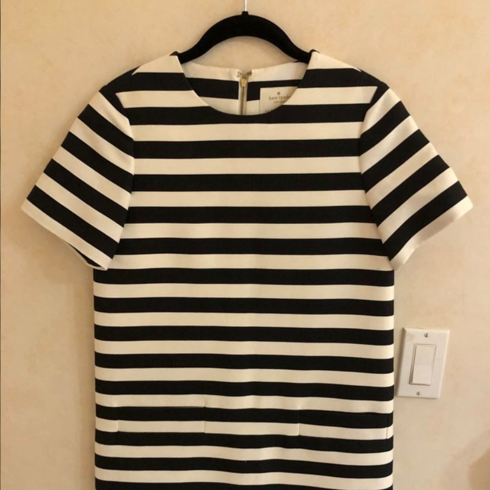 Kate Spade Black White Stripe Dress in size 2